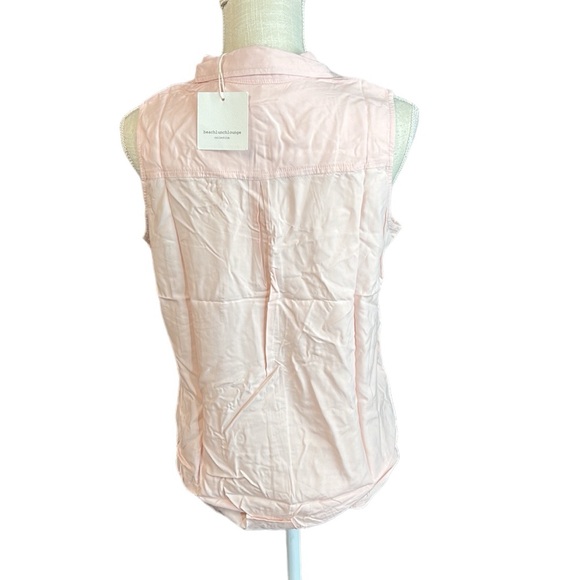 NWT BeachLunchLounge Janera Sleeveless Button Up Blouse Tank Top Pink Womens M - Picture 5 of 8